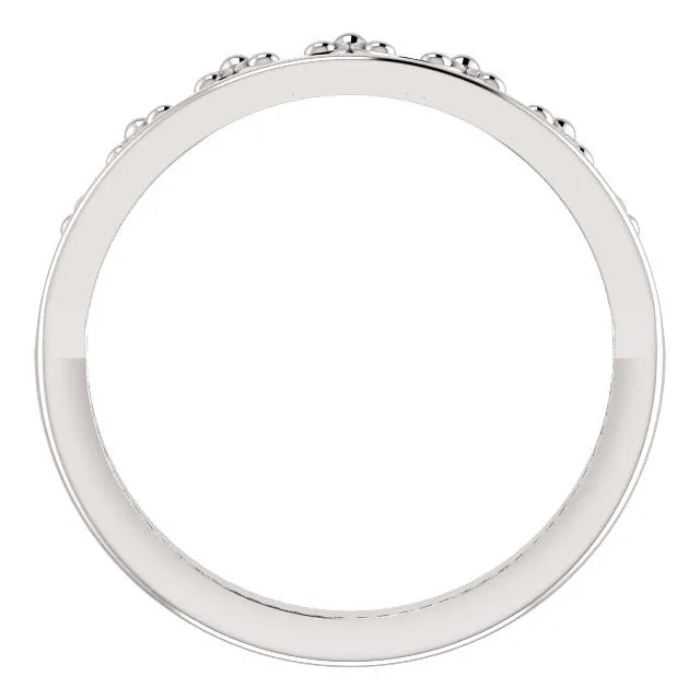 14K White Gold Stackable Crown Ring