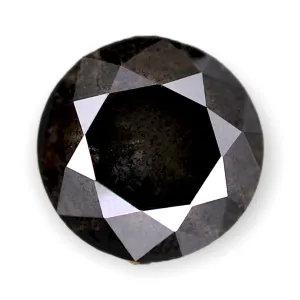1.75ct Round Natural Blackish Grey Brilliant Cut Loose Diamond