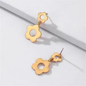 18K Gold-Plated Openwork Floral Drop Earrings
