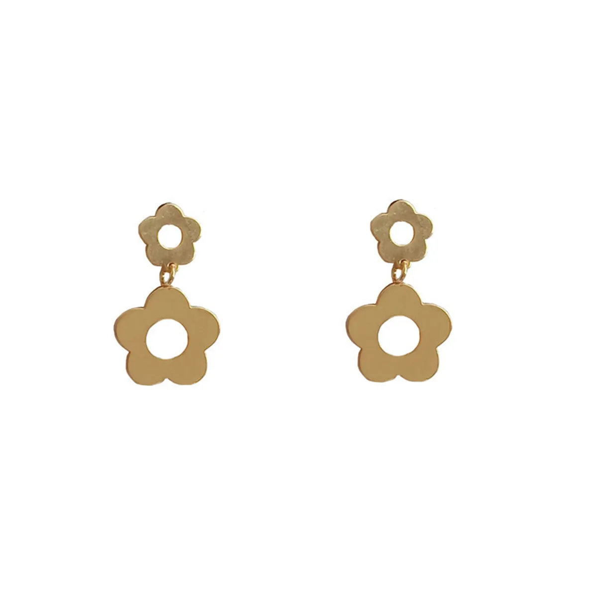 18K Gold-Plated Openwork Floral Drop Earrings