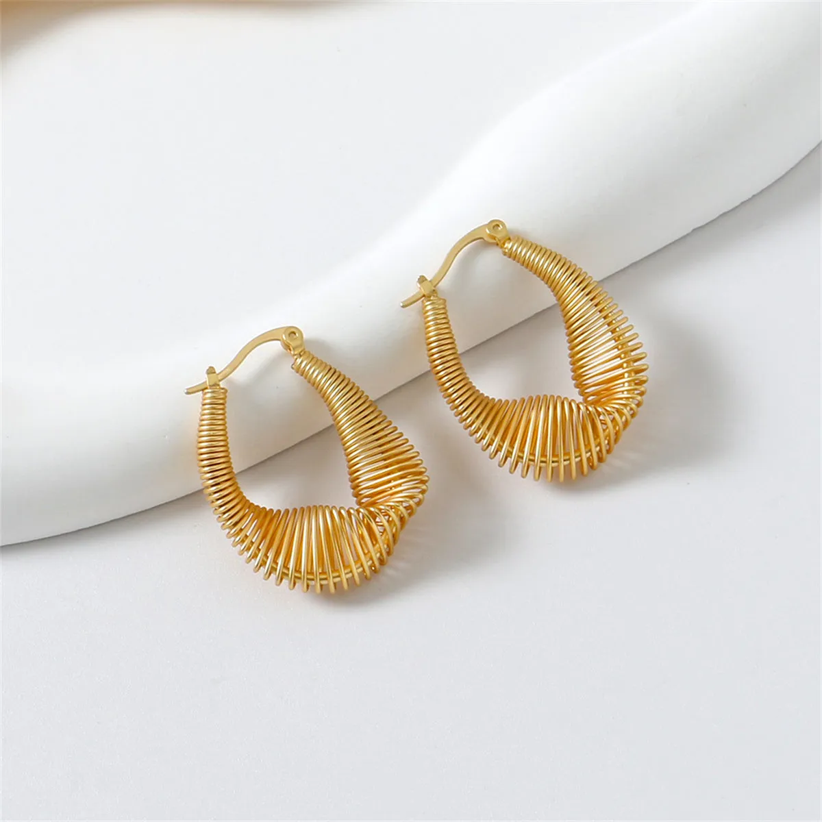 18K Gold-Plated Spring Huggie Earrings