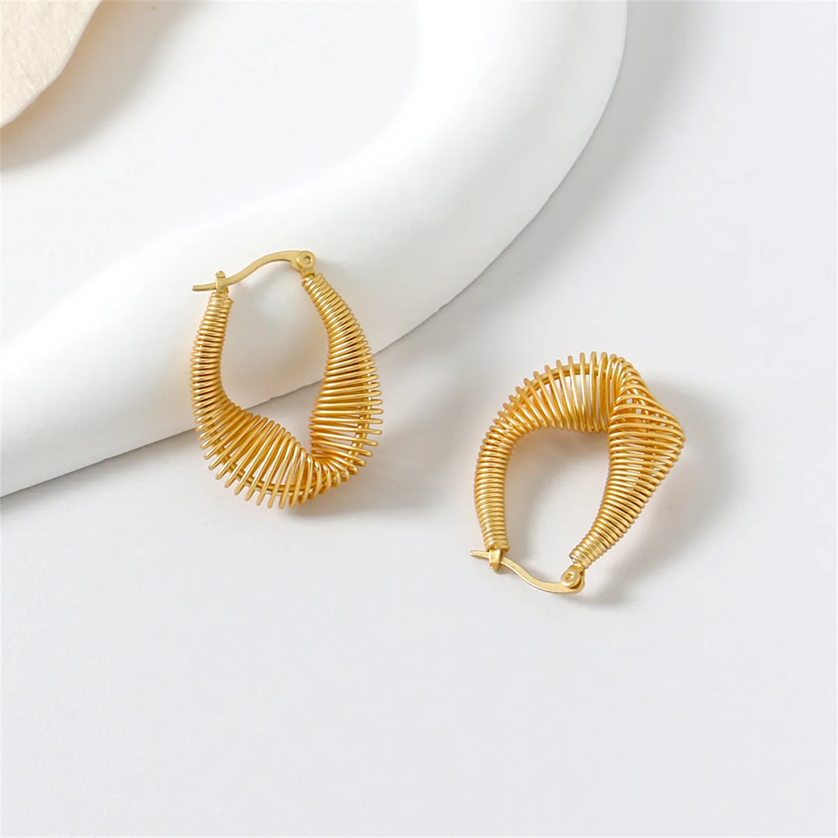 18K Gold-Plated Spring Huggie Earrings