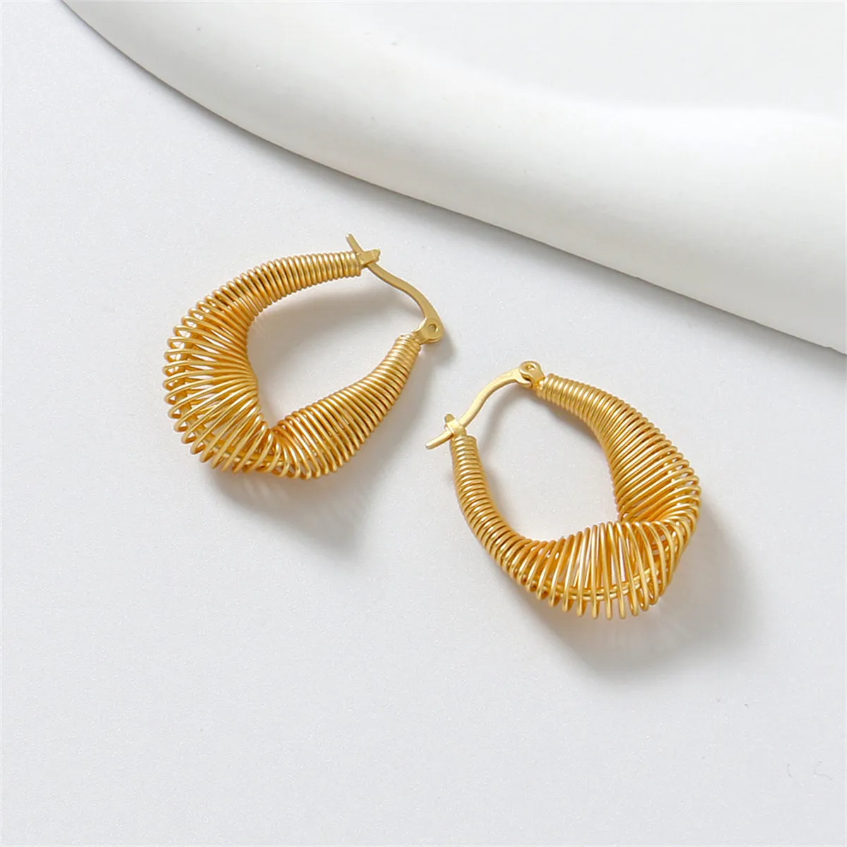 18K Gold-Plated Spring Huggie Earrings