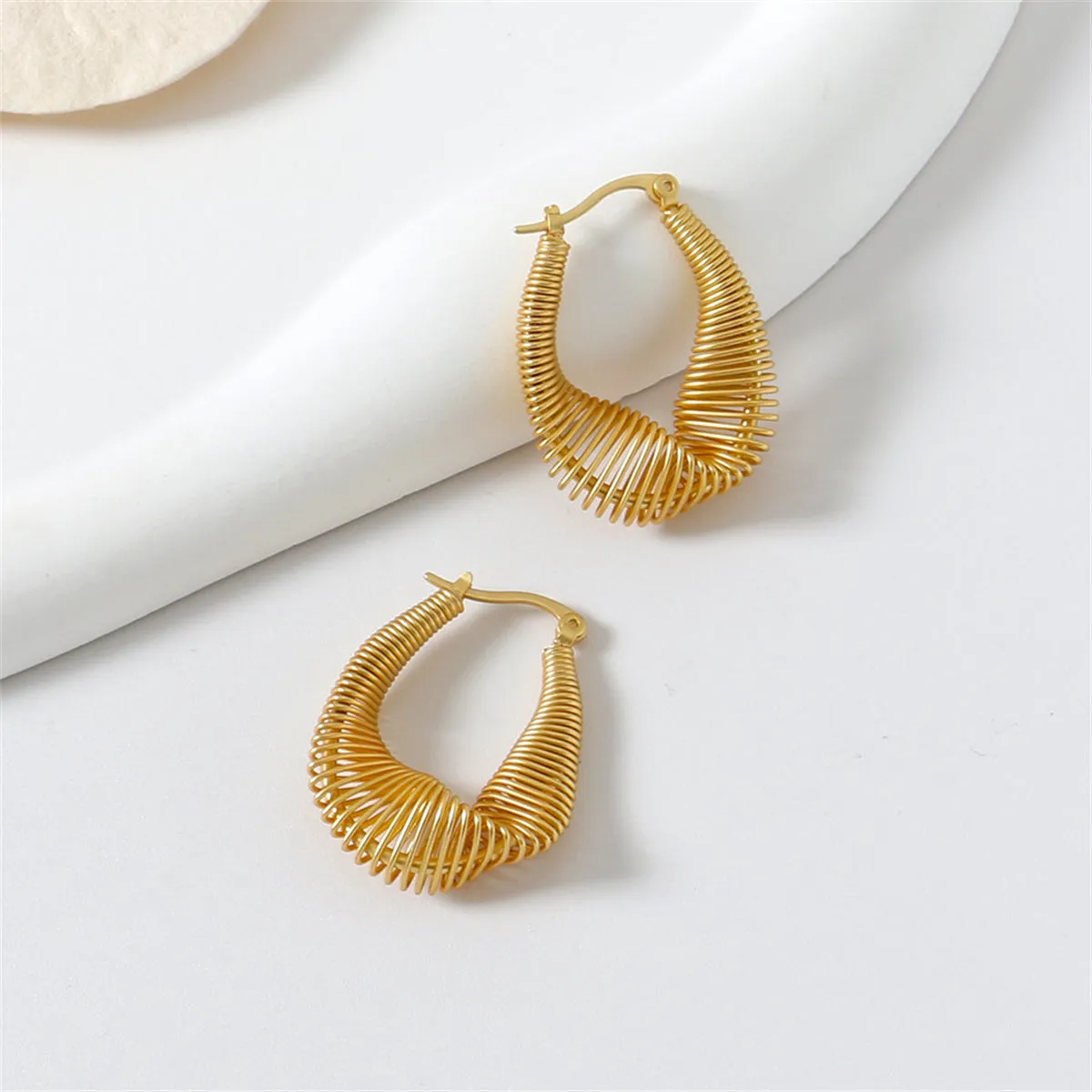 18K Gold-Plated Spring Huggie Earrings