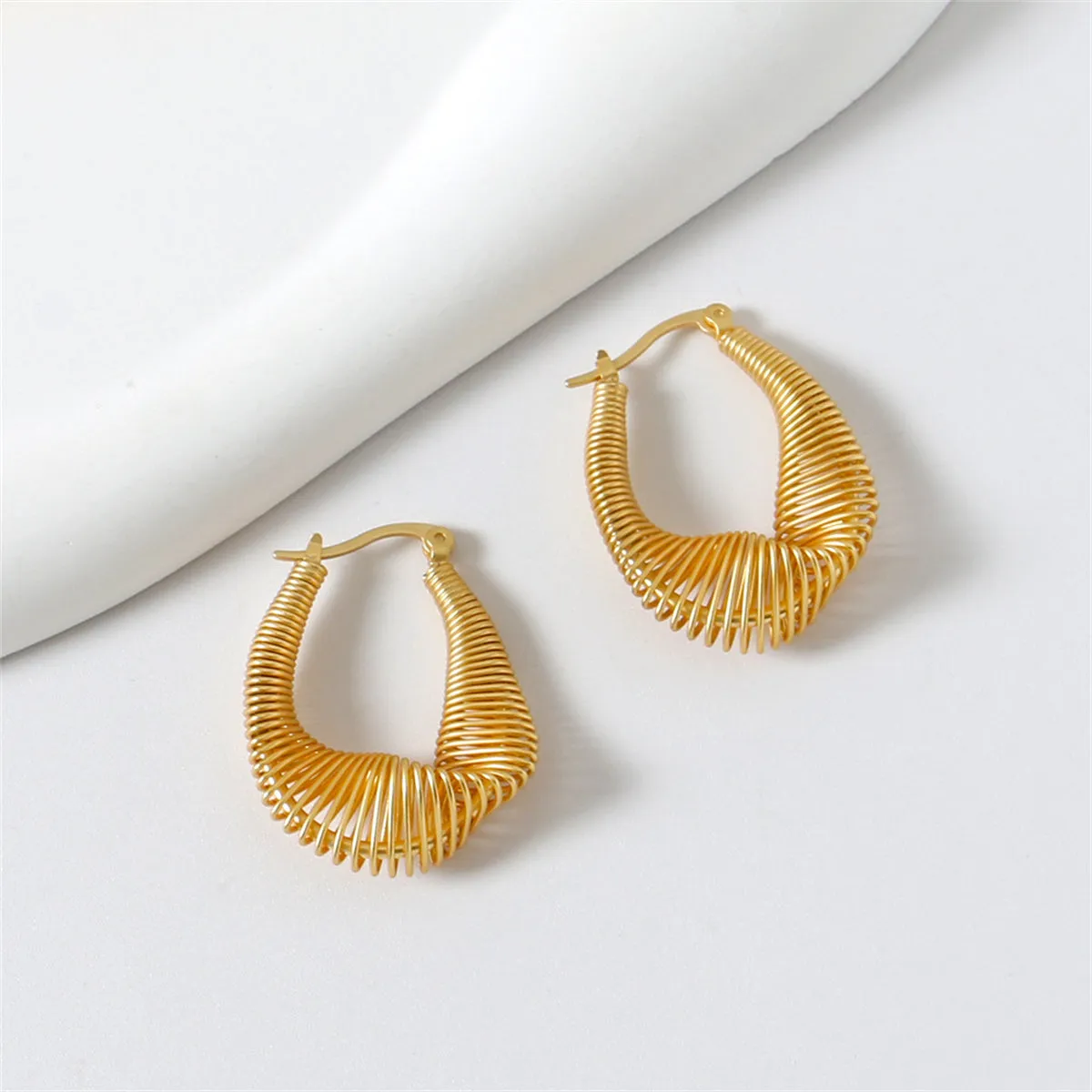 18K Gold-Plated Spring Huggie Earrings