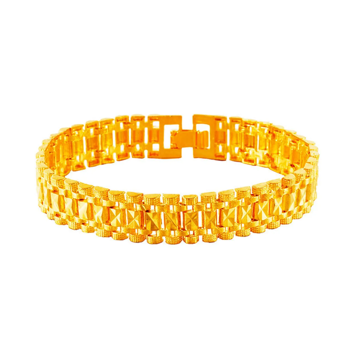 24K Gold-Plated Square Watch Bracelet