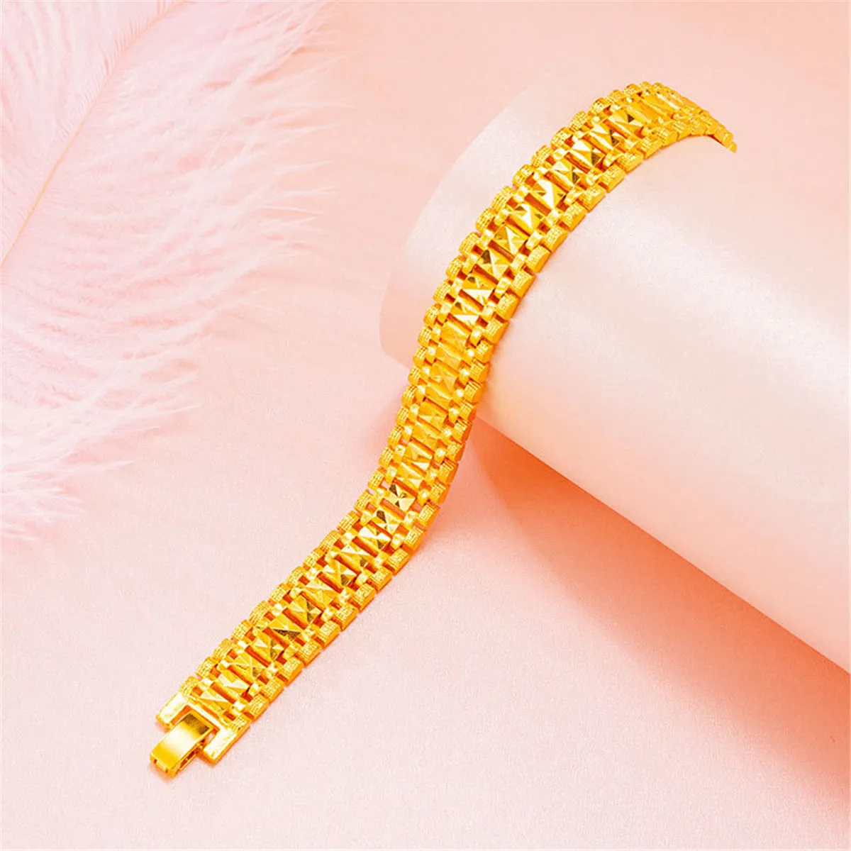 24K Gold-Plated Square Watch Bracelet