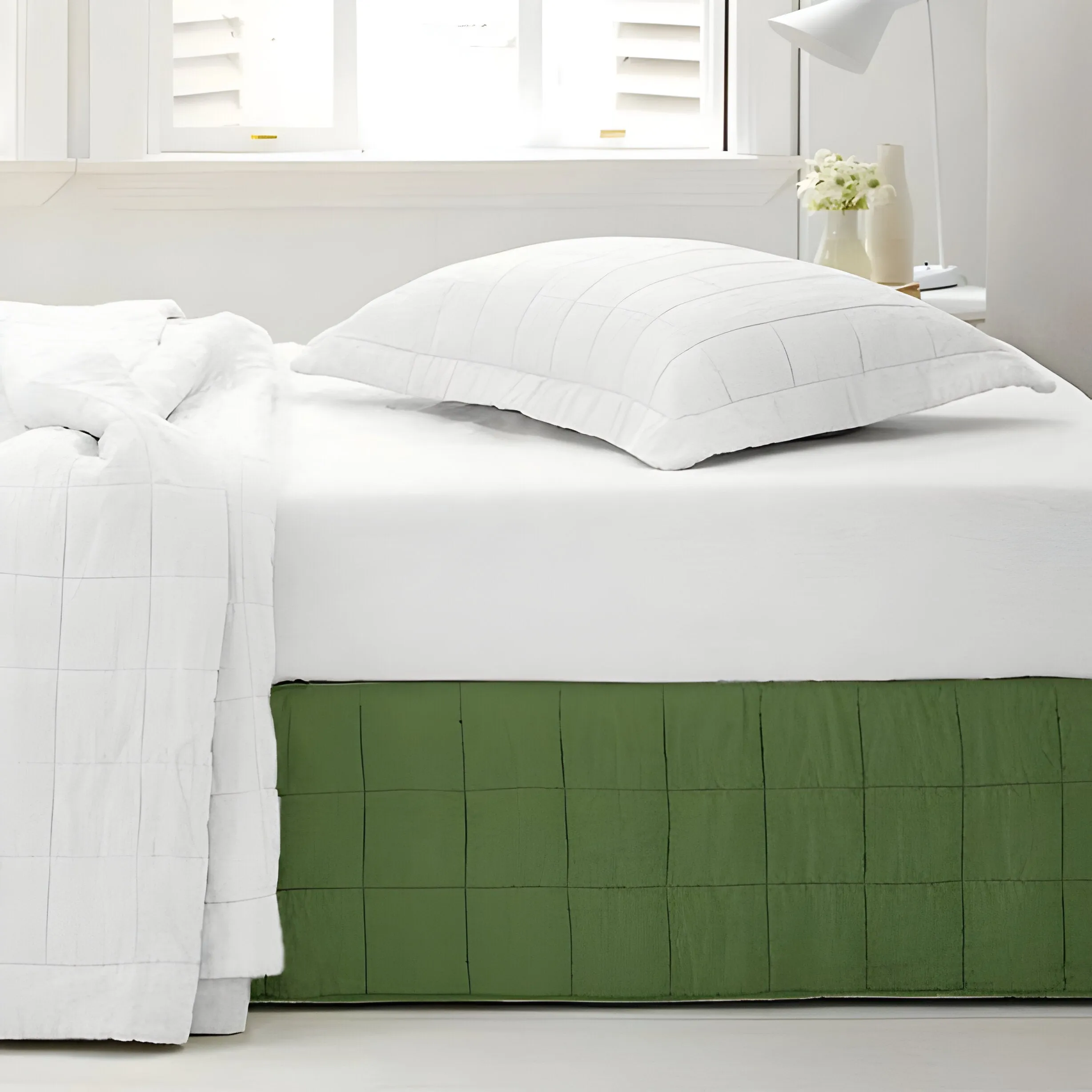 400TC Cotton Box Stitch Quilted Tailored Bed skirt