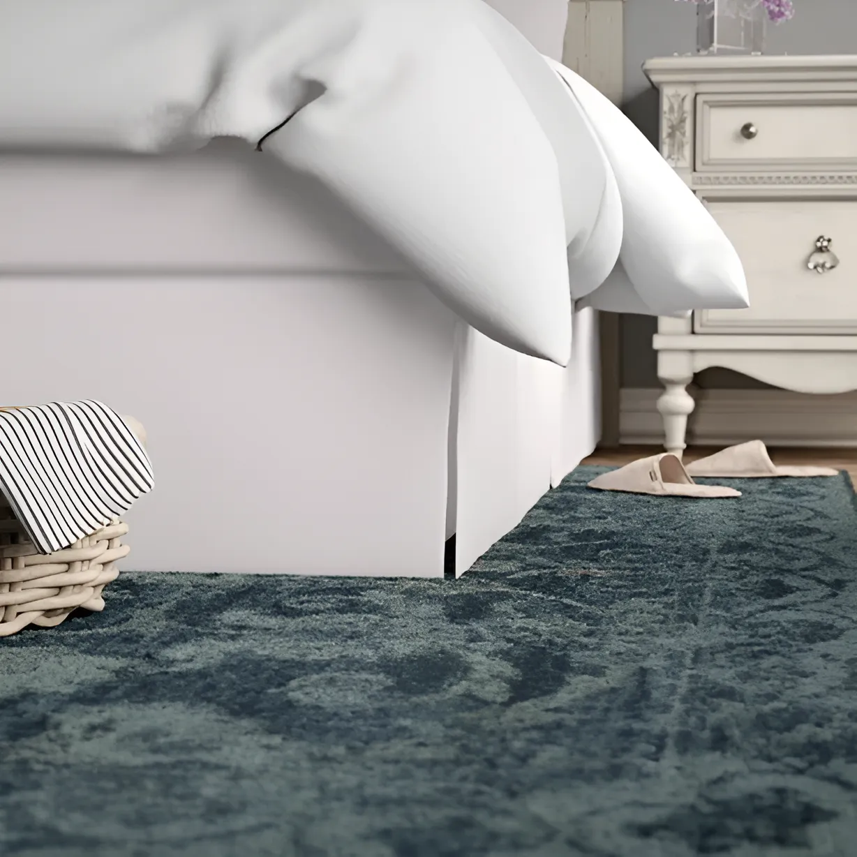 400TC Sateen Solid Cotton Wrap Around Tailored Bed Skirt