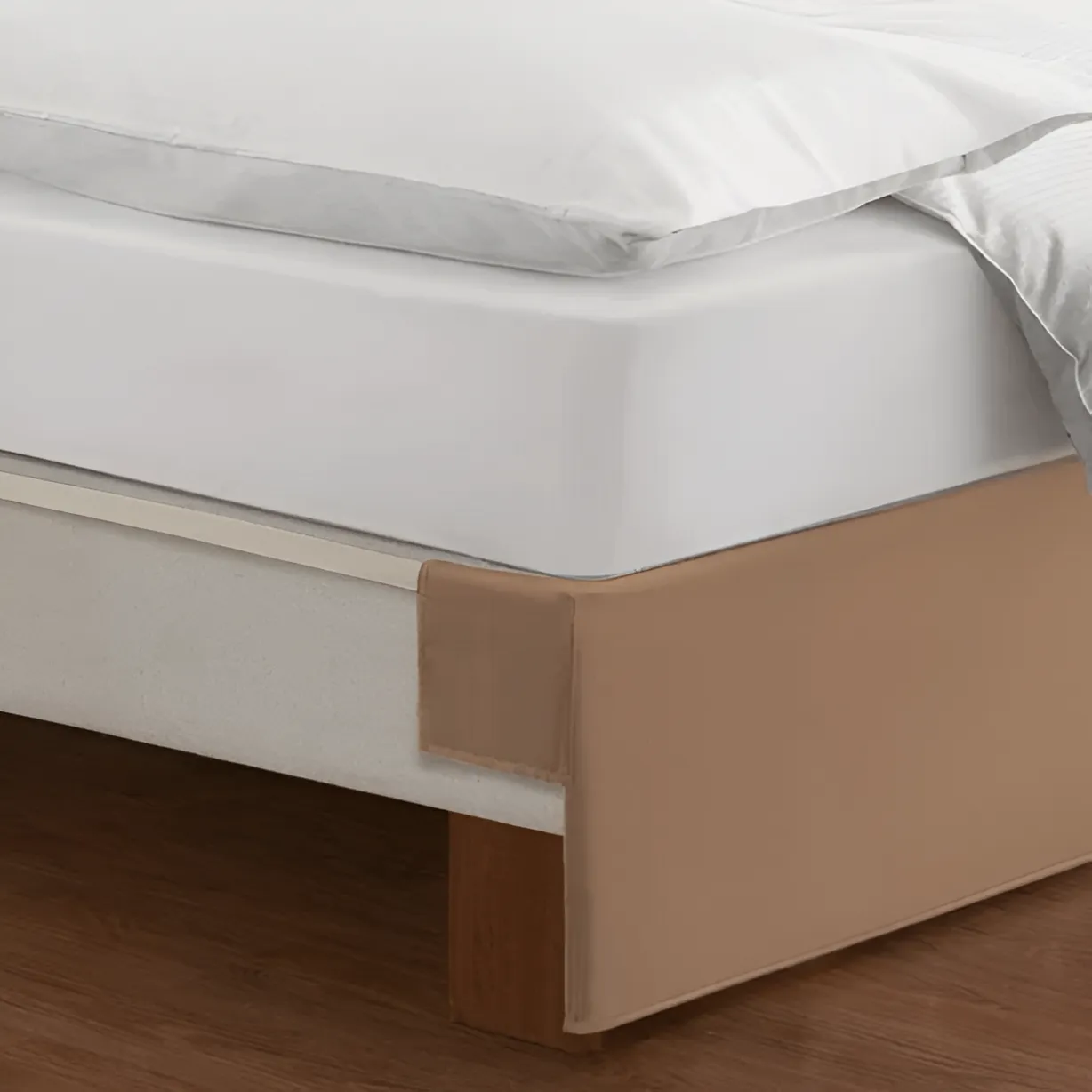 400TC Sateen Solid Cotton Wrap Around Tailored Bed Skirt