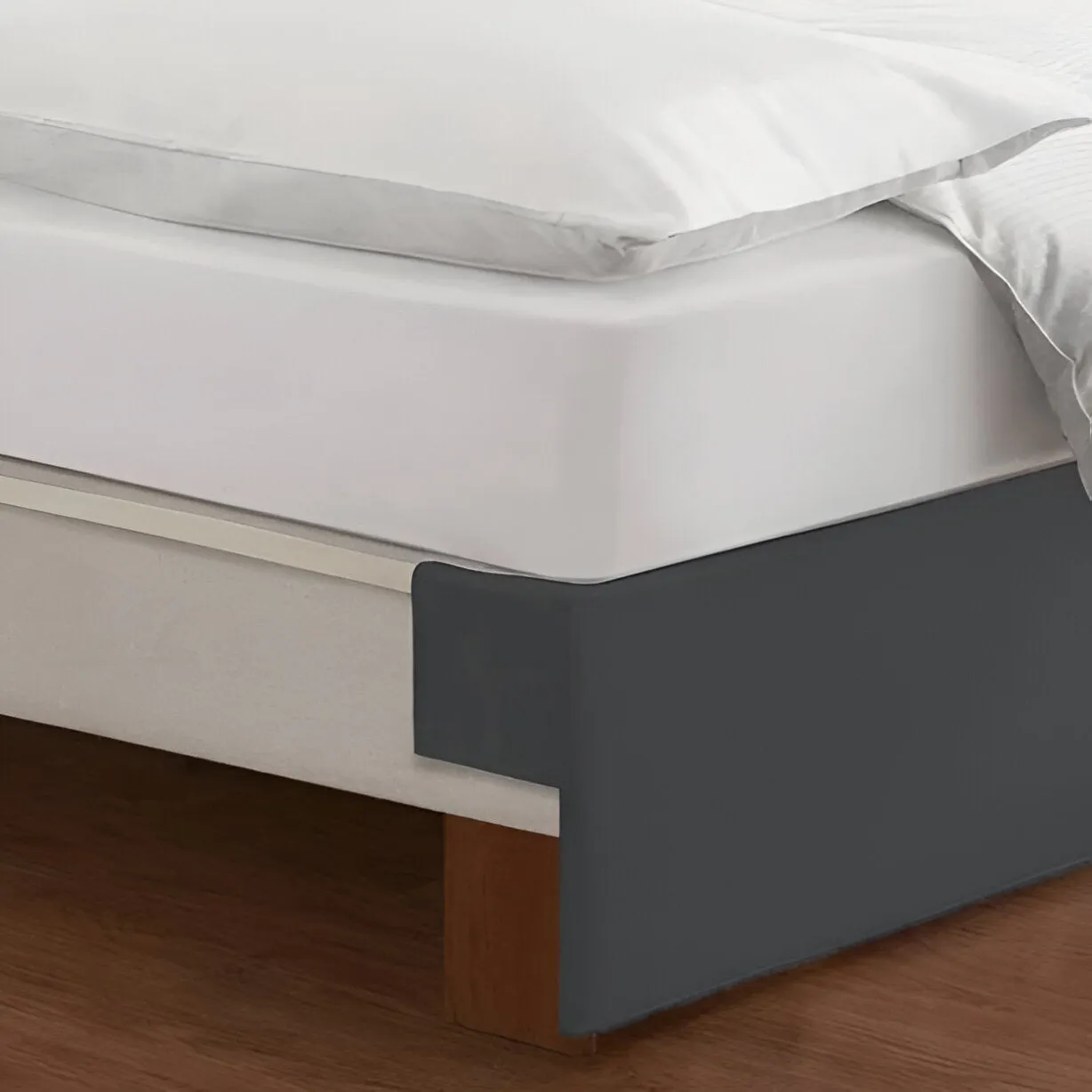 400TC Sateen Solid Cotton Wrap Around Tailored Bed Skirt