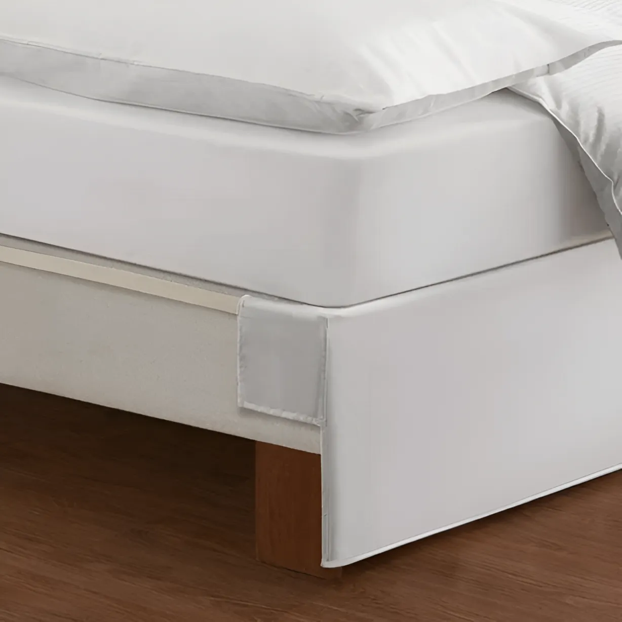 400TC Sateen Solid Cotton Wrap Around Tailored Bed Skirt
