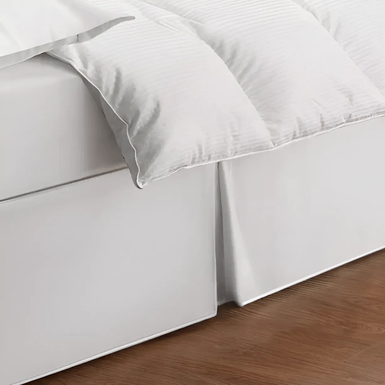 400TC Sateen Solid Cotton Wrap Around Tailored Bed Skirt