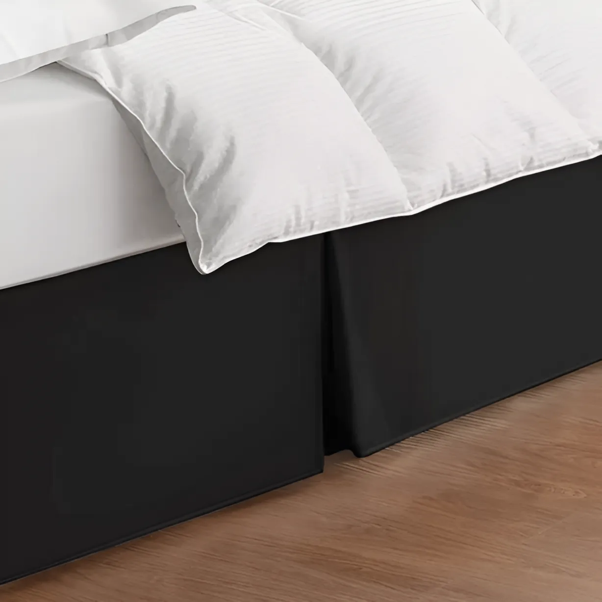 400TC Sateen Solid Cotton Wrap Around Tailored Bed Skirt