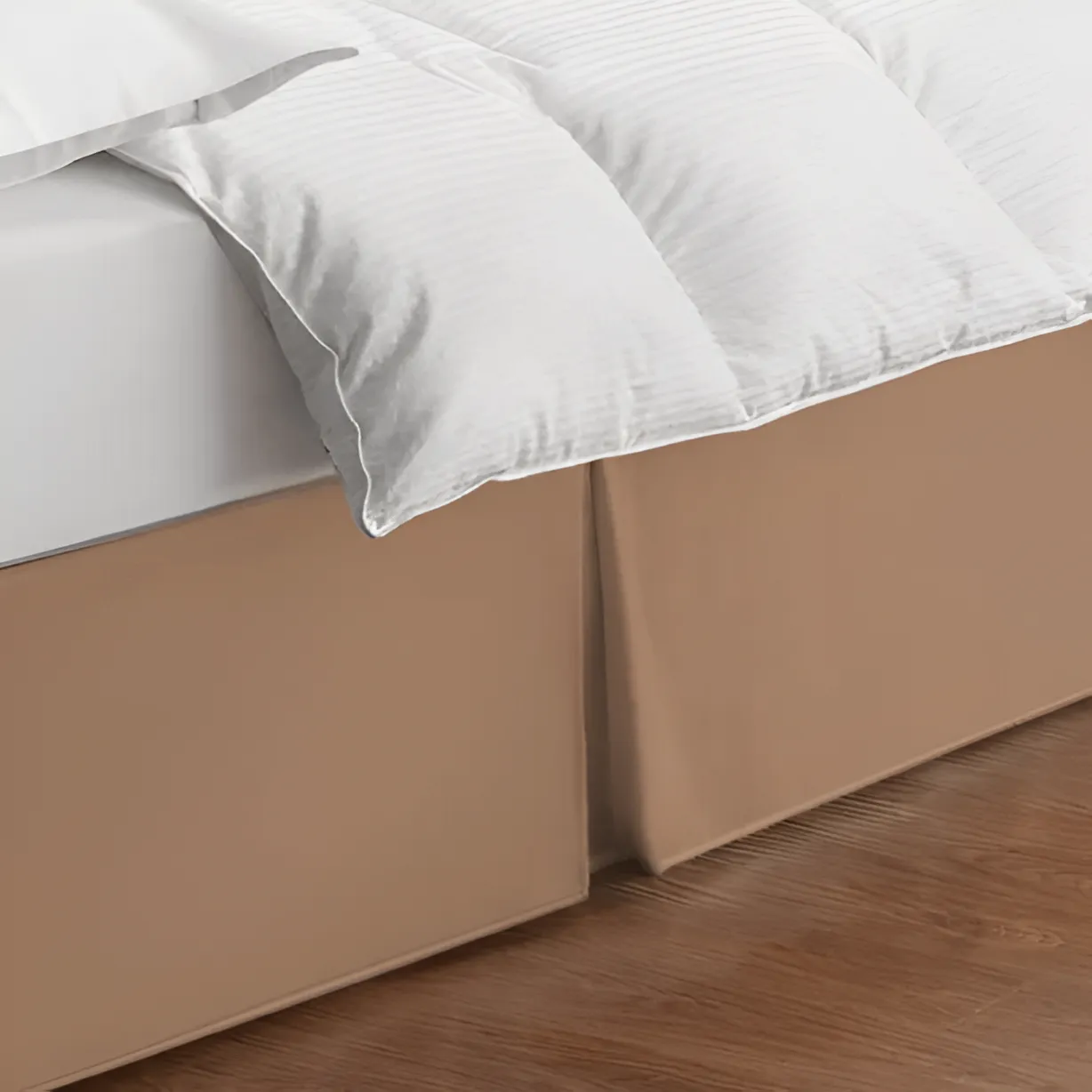 400TC Sateen Solid Cotton Wrap Around Tailored Bed Skirt