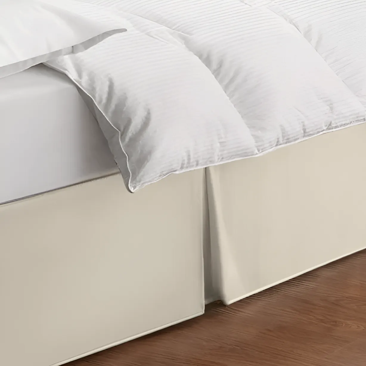 400TC Sateen Solid Cotton Wrap Around Tailored Bed Skirt