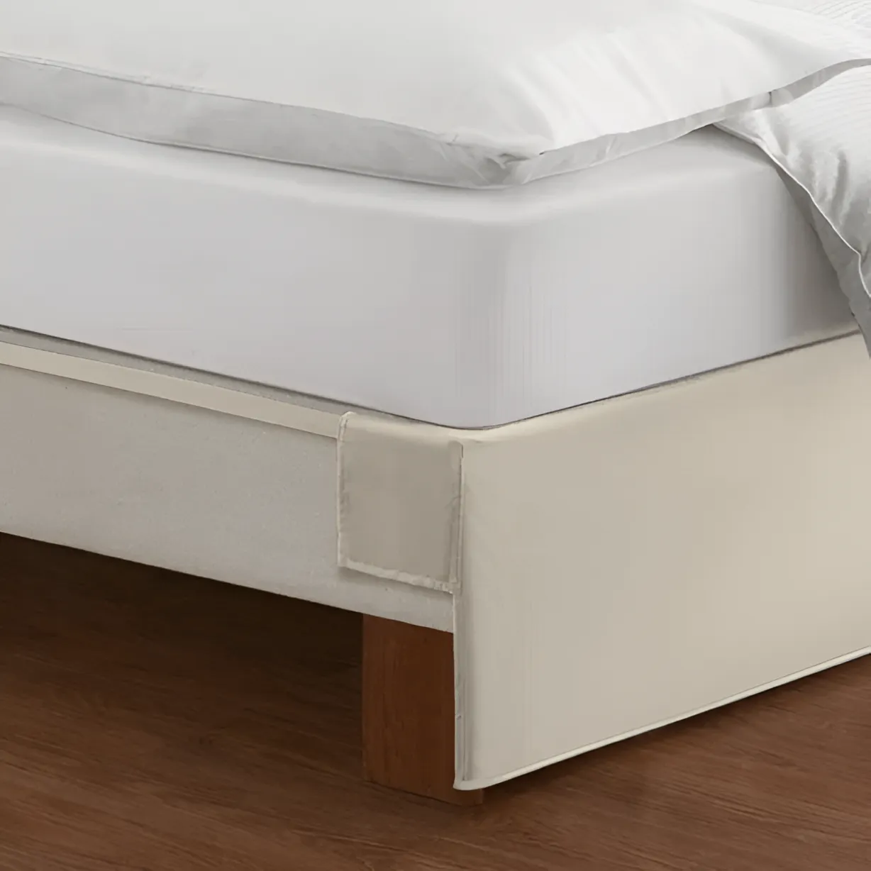 400TC Sateen Solid Cotton Wrap Around Tailored Bed Skirt