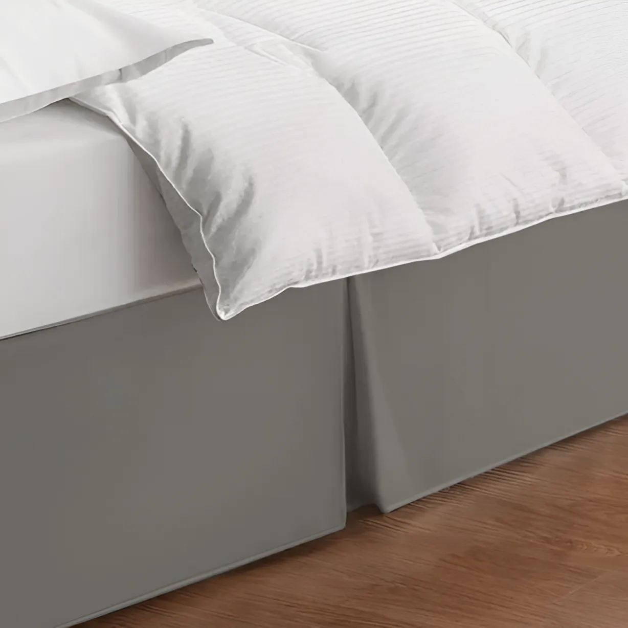 400TC Sateen Solid Cotton Wrap Around Tailored Bed Skirt