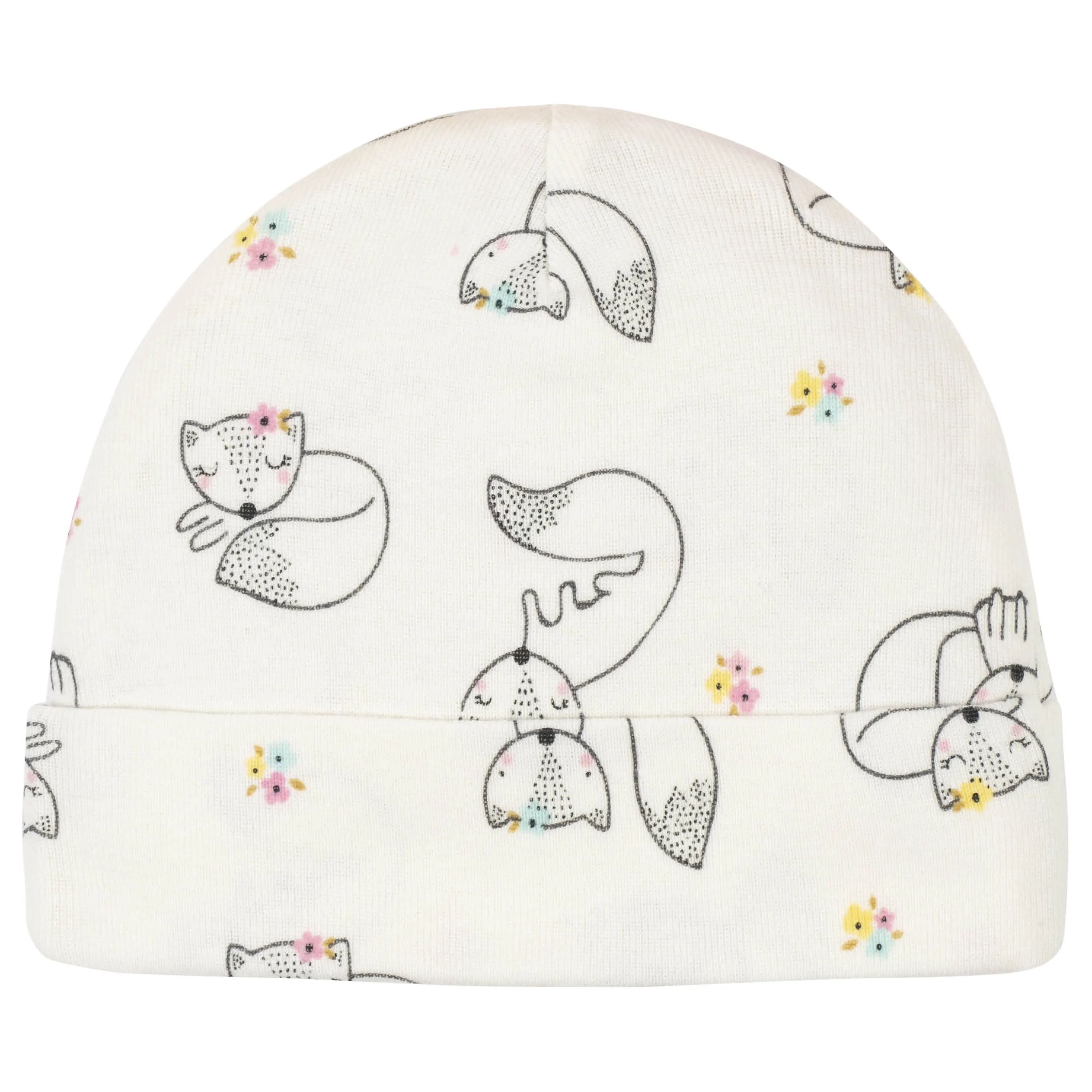 5-Pack Baby Girls Fox Caps