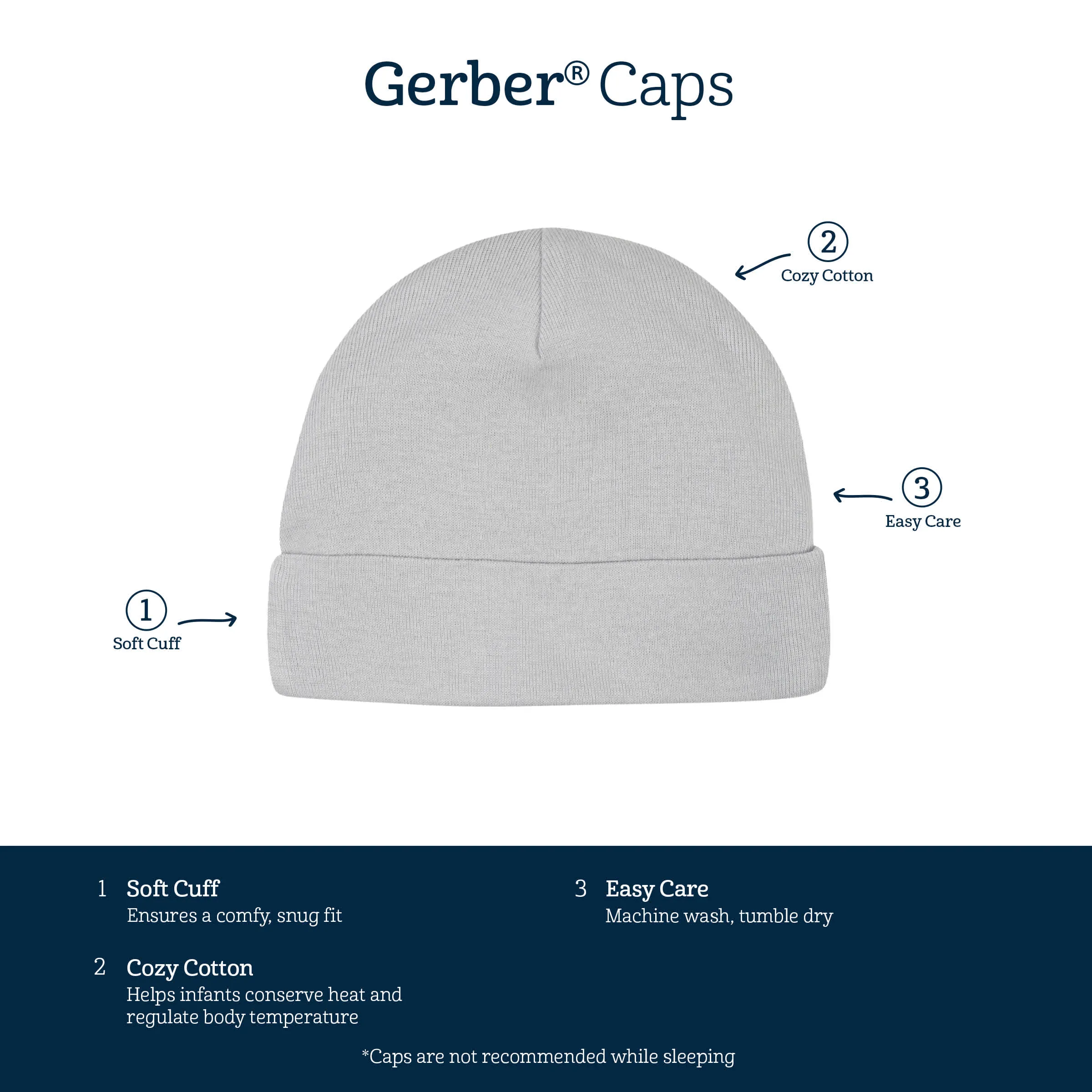 5-Pack Baby Girls Fox Caps