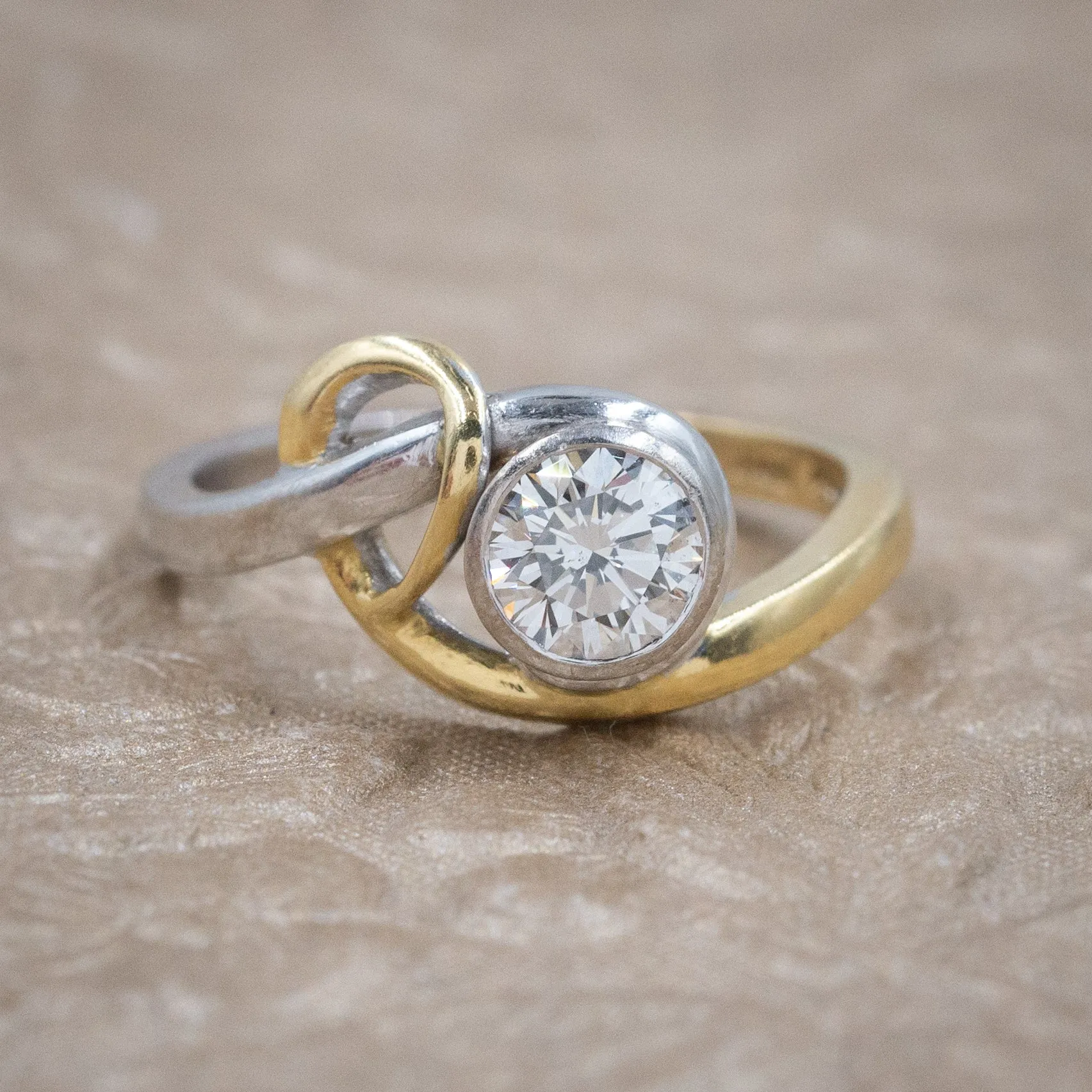 .55 Carat Two-Tone Diamond Solitaire