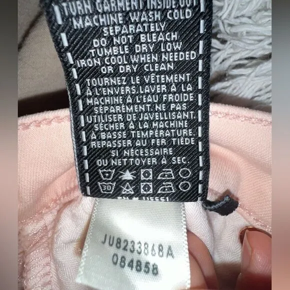 7 For All Mankind Ankle Skinny Jean with Released Hem in Sunrise Pink, size 27