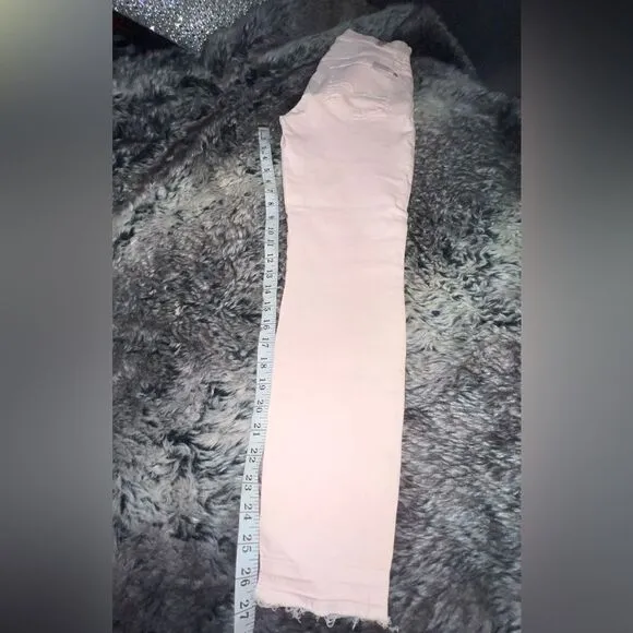 7 For All Mankind Ankle Skinny Jean with Released Hem in Sunrise Pink, size 27