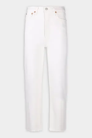 70s Stove Pipe Jeans in Vintage White