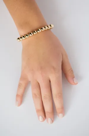 8mm 14k Yellow Gold Filled Bead Bracelet