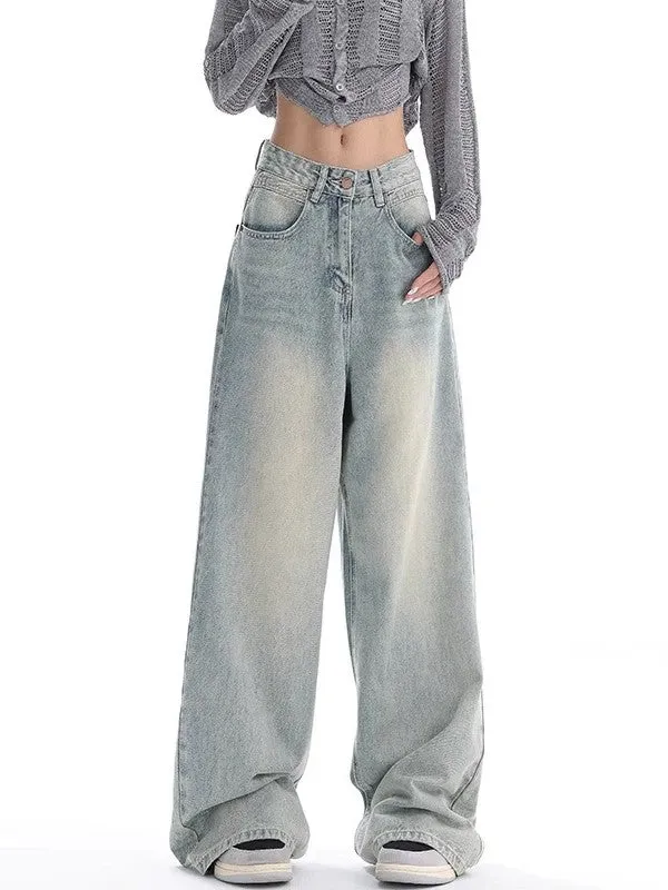 90s baggy boyfriend jeans with faded effect 