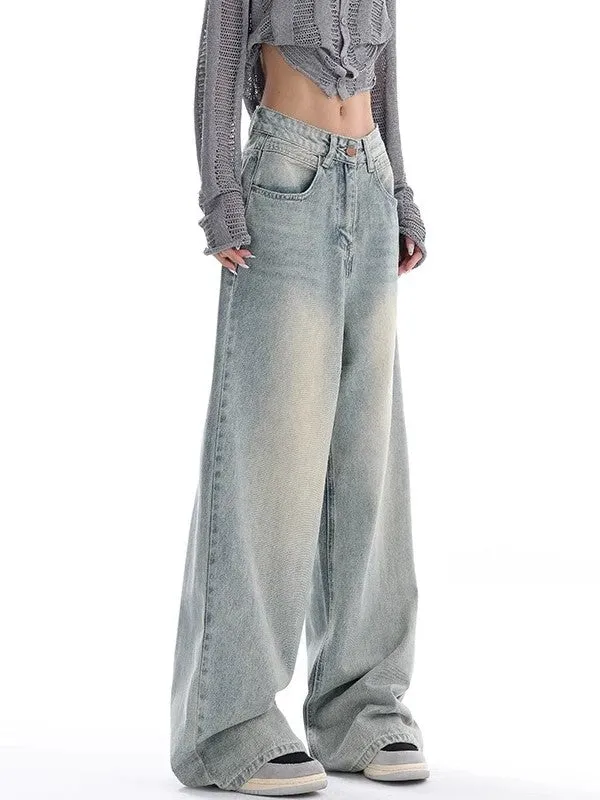 90s baggy boyfriend jeans with faded effect 