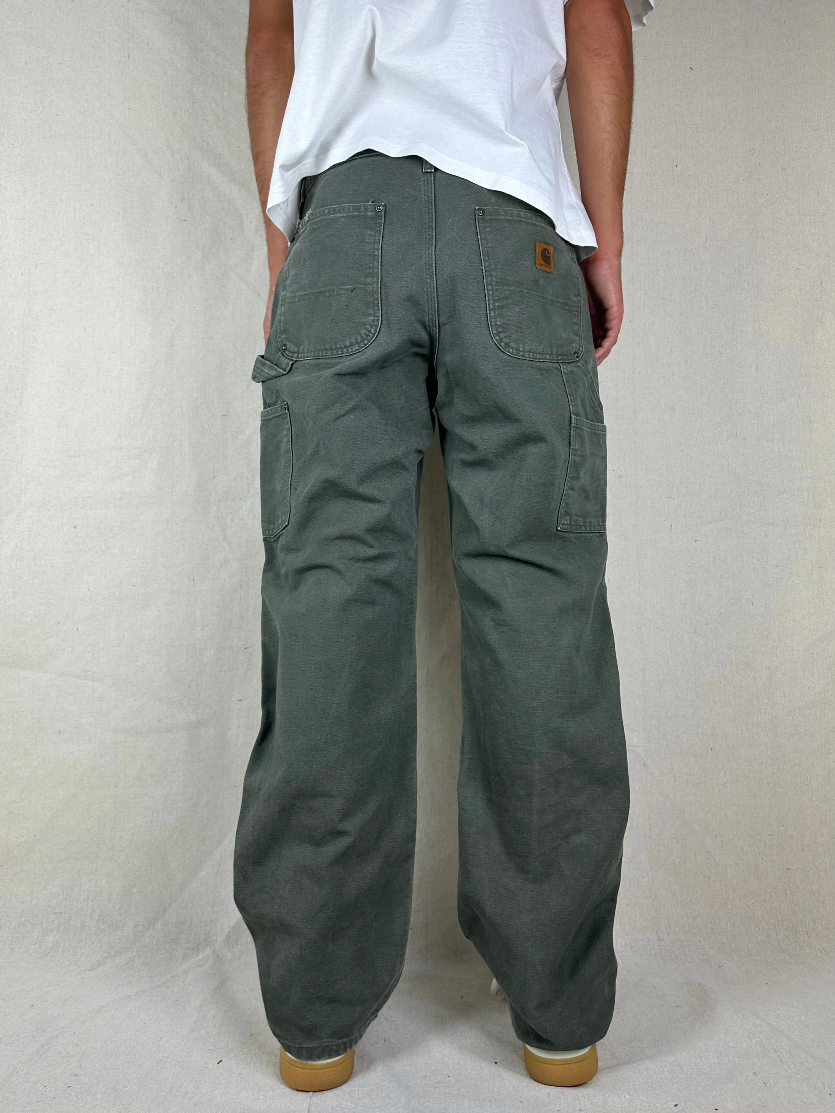 90's Carhartt Heavy Duty Double Knee Vintage Carpenter Jeans Size 31x32