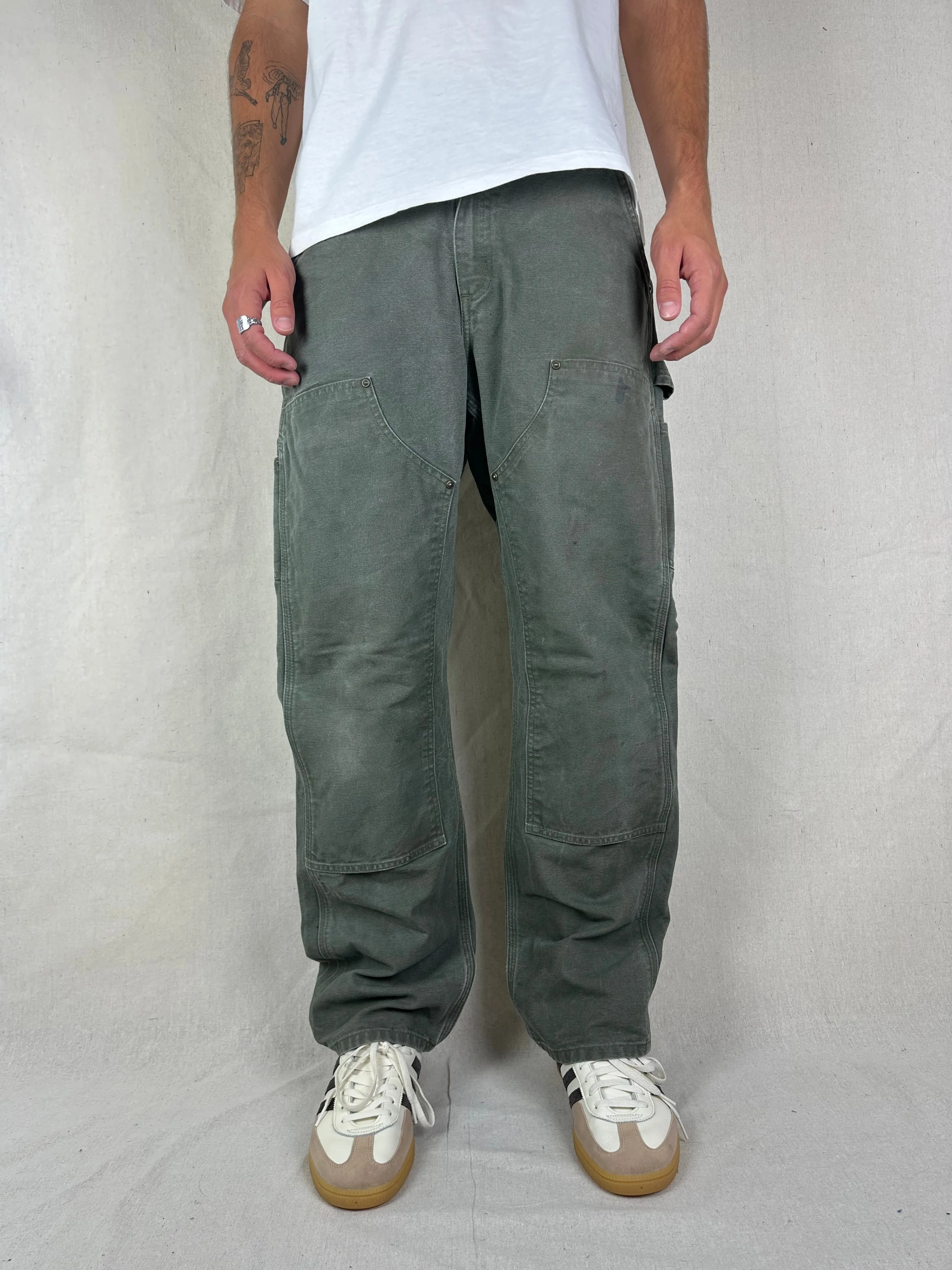 90's Carhartt Heavy Duty Double Knee Vintage Carpenter Jeans Size 31x32