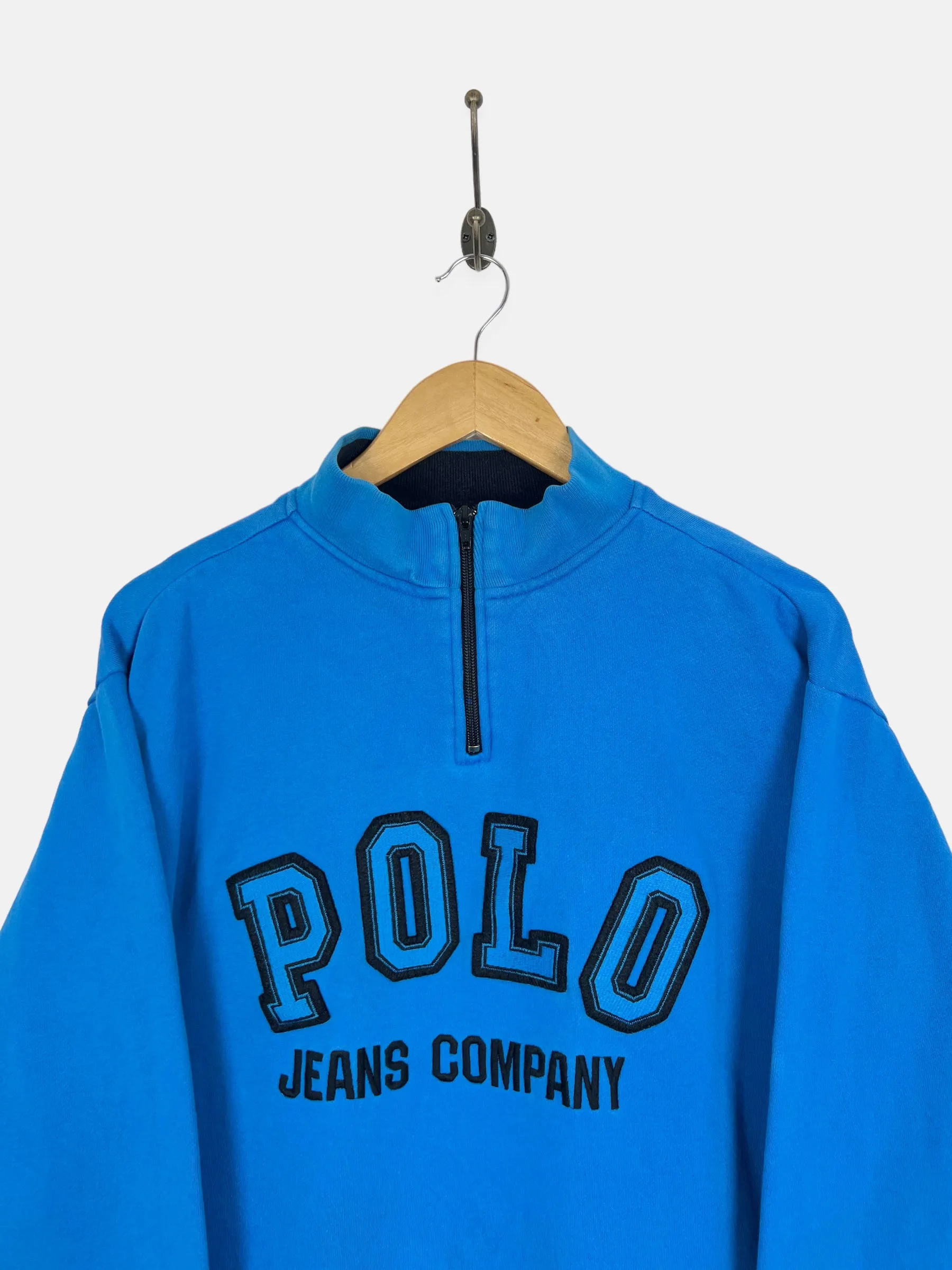 90's Polo Jeans Co Ralph Lauren Embroidered Vintage Quarterzip Sweatshirt Size 10-12