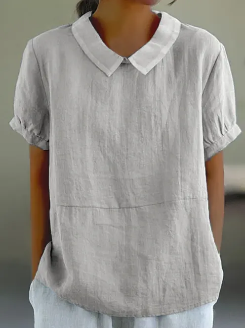 Adele - summer blouse for women, cotton, short sleeves