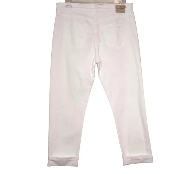 AG ADRIANO GOLDSCHMIED Ex-boyfriend High Rise Jeans Slouchy Slim White Size 29