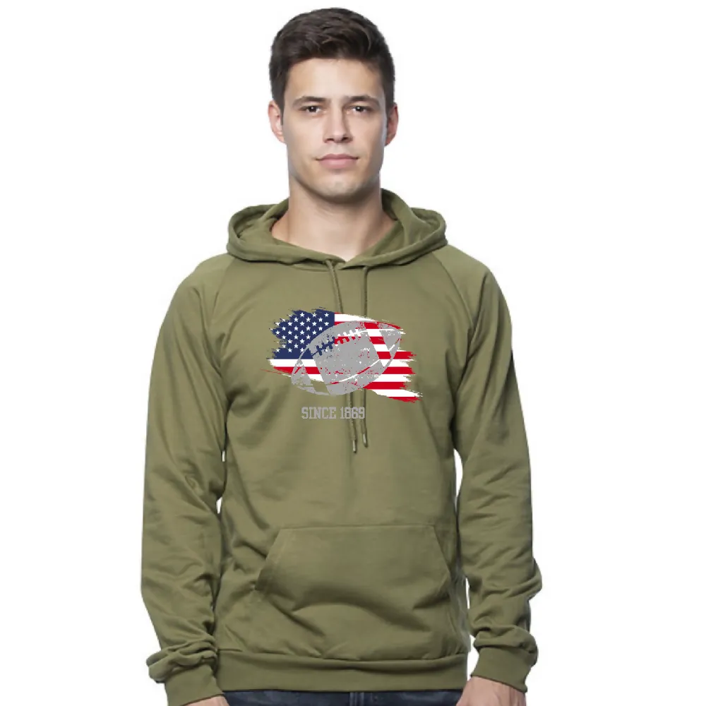 All American Flag Football Organic Cotton Hoodie