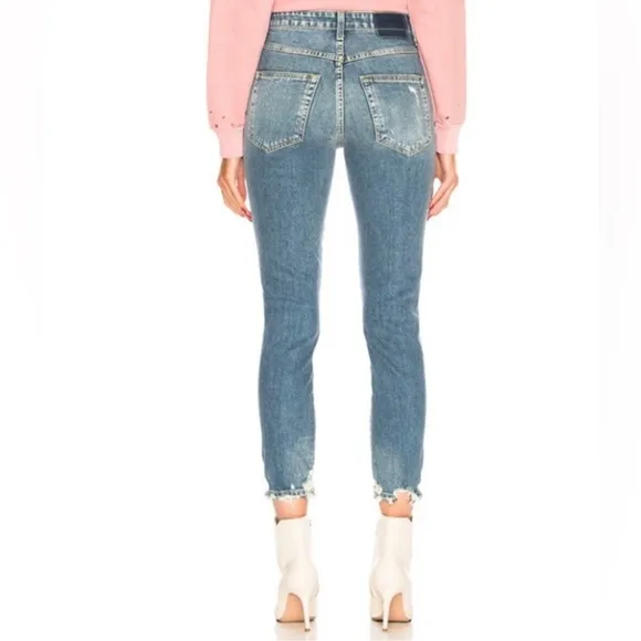 AMO Bella Wild One High Rise Blue Distressed Jeans