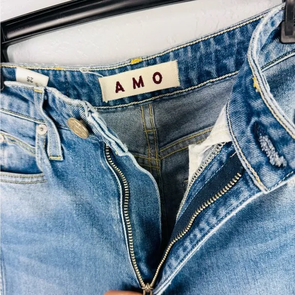 AMO Bella Wild One High Rise Blue Distressed Jeans