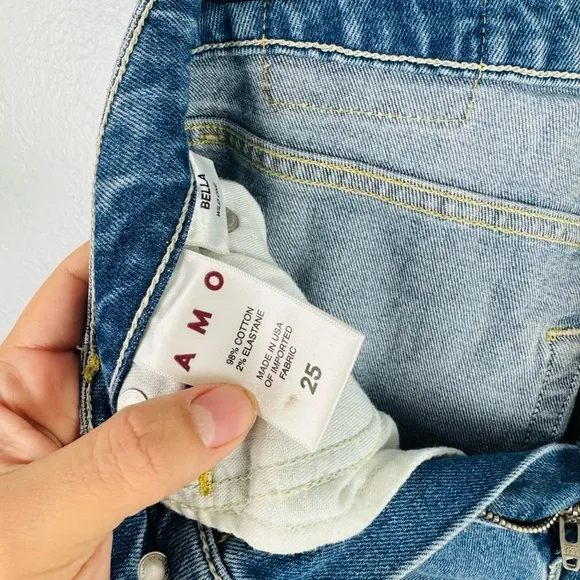 AMO Bella Wild One High Rise Blue Distressed Jeans