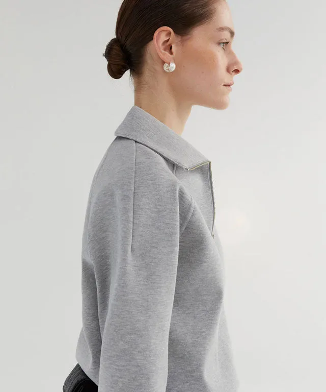 Anell Golf  Airy Round Half Zip-Up - Melan Gray