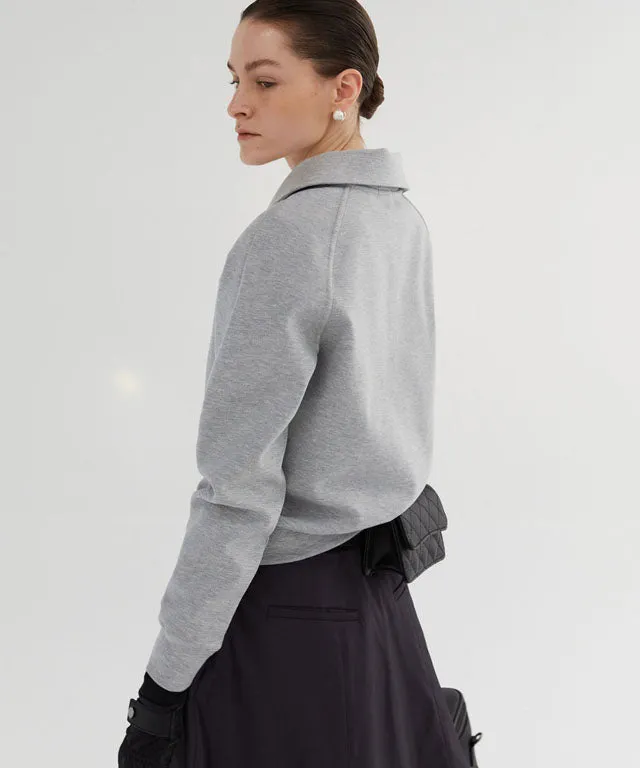 Anell Golf  Airy Round Half Zip-Up - Melan Gray