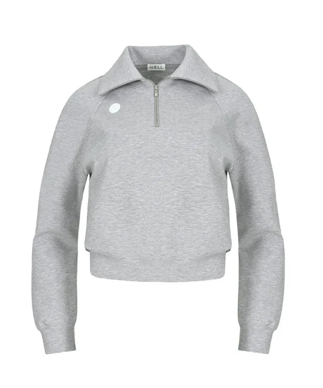 Anell Golf  Airy Round Half Zip-Up - Melan Gray
