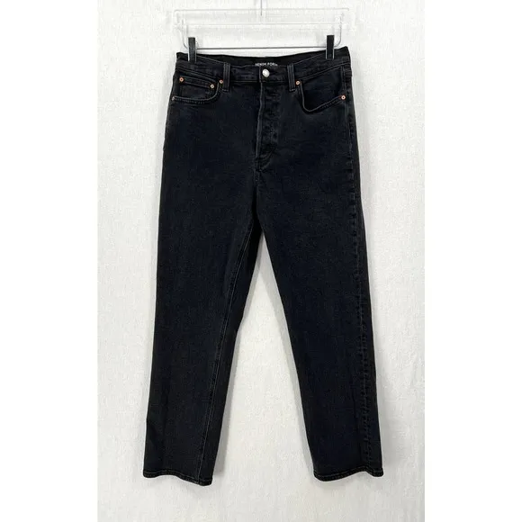 ARITZIA DENIM FORUM Jeans Womens 29 Black The Arlo High Rise Straight 28L