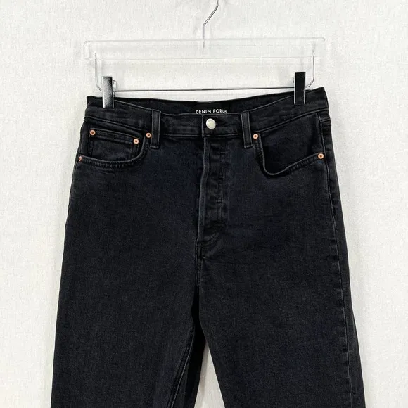 ARITZIA DENIM FORUM Jeans Womens 29 Black The Arlo High Rise Straight 28L