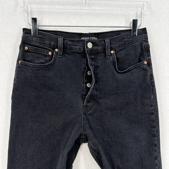 ARITZIA DENIM FORUM Jeans Womens 29 Black The Arlo High Rise Straight 28L