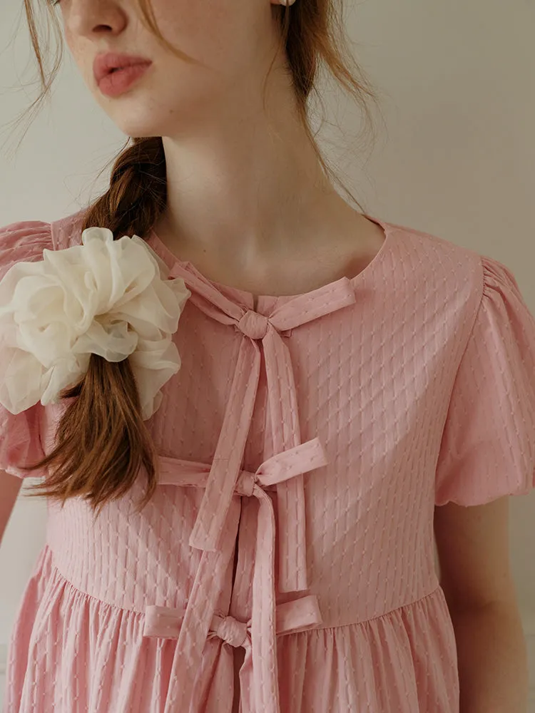 Babydoll Sweet Bow Puff Blouse