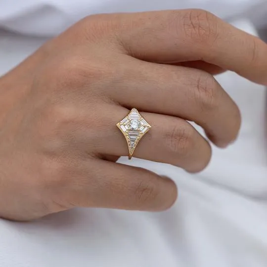 Baguette Diamond Star Ring