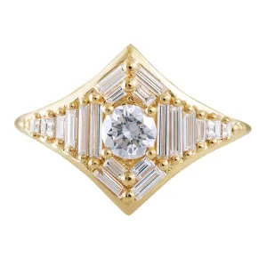 Baguette Diamond Star Ring