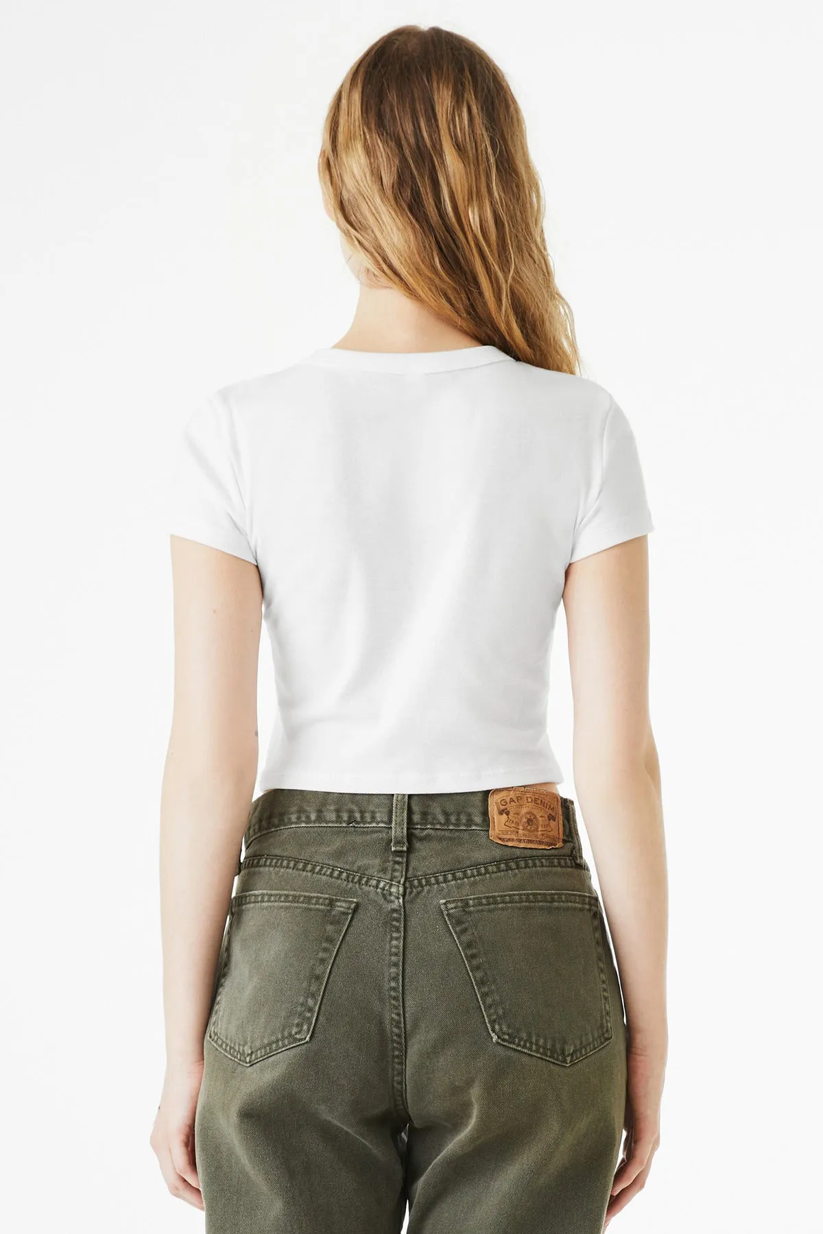 BELLA CANVAS Women's Micro Rib Baby Tee BC1010 Solid White Blend